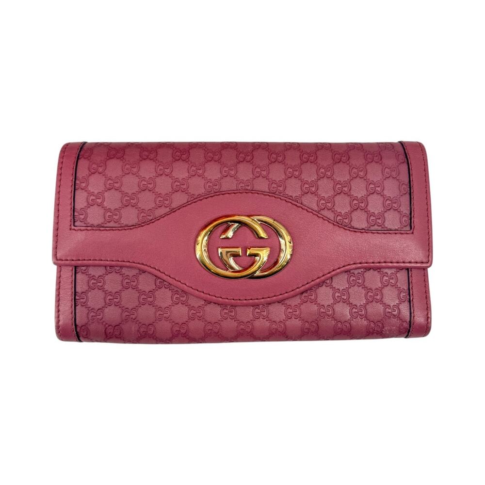 Gucci Microguccissima Embossed Leather Continental Wallet Pink Women's OS - Picture 2 of 11